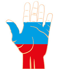 Image showing Flag to russia on palm