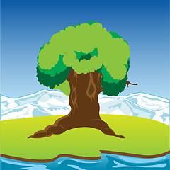 Image showing Big riverside tree