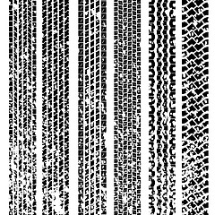 Image showing Set of detailed tire prints, illustration