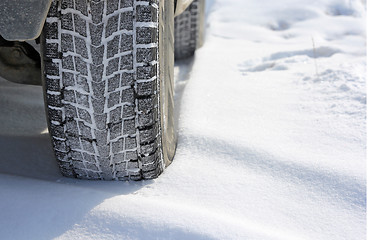 Image showing Winter tyres in extreme cold temperature