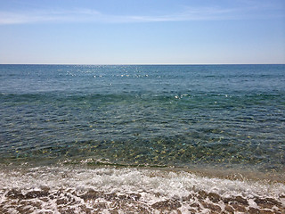 Image showing Beautiful tropical seascape. Sky and sea.