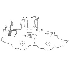 Image showing Silhouette of a heavy loaders with a ladle. illustration.