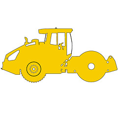 Image showing Silhouette of a road roller. illustration.