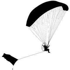 Image showing Paragliding , silhouette  illustration