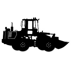 Image showing Silhouette of a heavy loaders with a ladle. illustration.