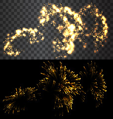 Image showing Set of isolated fireworks