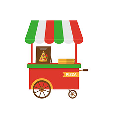 Image showing Cart of Pizza Isolated