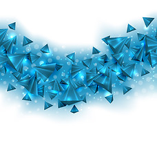 Image showing Abstract Blue Background with Pyramids and Light Effects