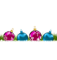 Image showing Christmas invitation with colorful glass balls