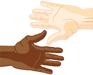 Image showing Hand european and african