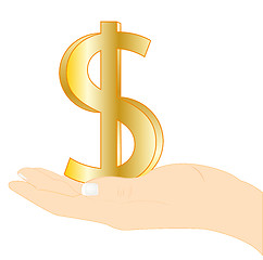 Image showing Sign dollar in palm