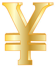 Image showing Sign Japanese currency golden