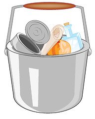 Image showing Pail with rubbish