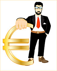 Image showing Persons with sign euro