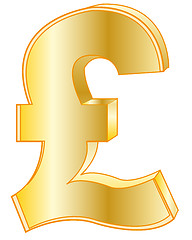 Image showing Sign pound sterling golden