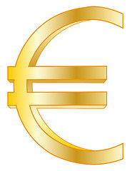 Image showing Sign euro golden