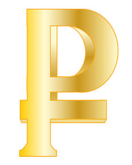 Image showing Sign rouble golden