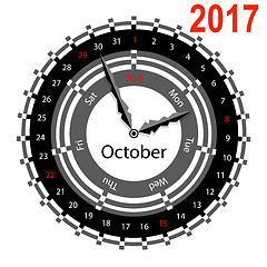 Image showing Creative idea of design a Clock with circular calendar