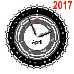 Image showing Creative idea of design a Clock with circular calendar