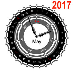 Image showing Creative idea of design a Clock with circular calendar