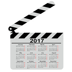 Image showing calendar for 2017, movie clapper board.