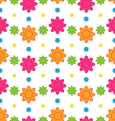 Image showing Seamless Floral Pattern with Colorful Flowers, Beautiful Pattern