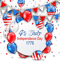 Image showing Party Background with Traditional American Colors with Greeting Card