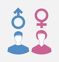 Image showing Male and female icons, gender symbols