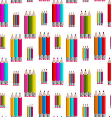 Image showing Seamless Pattern with Colorful Pencils