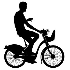 Image showing Silhouette of a cyclist male. illustration