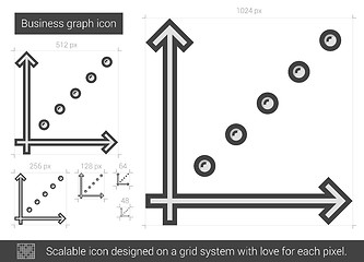 Image showing Business graph line icon.