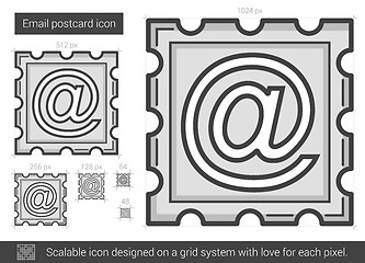 Image showing Email postcard line icon.