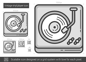 Image showing Vintage vinyl player line icon.