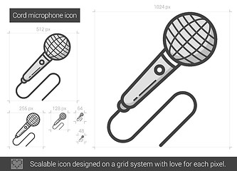 Image showing Cord microphone line icon.