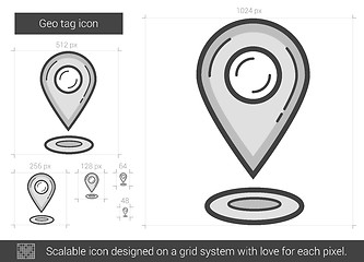 Image showing Geo tag line icon.