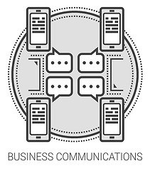 Image showing Business communications line icons.