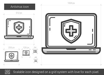 Image showing Antivirus line icon.