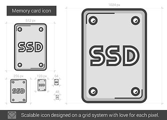 Image showing Memory card line icon.