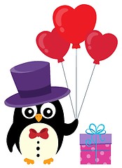 Image showing Valentine penguin topic image 1