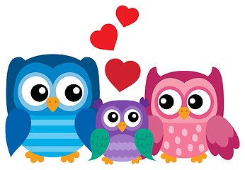 Image showing Owl family theme image 1