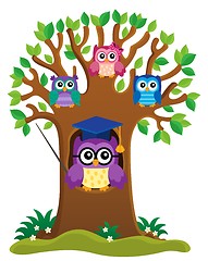 Image showing Tree with stylized school owl theme 1