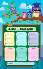 Image showing Weekly school timetable subject 6