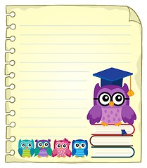 Image showing Notepad page with owl teacher and owlets