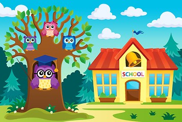 Image showing Tree with stylized school owl theme 6