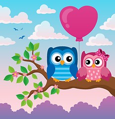 Image showing Valentine owls theme image 2