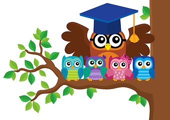 Image showing Owl teacher and owlets theme image 5