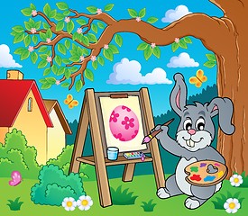 Image showing Easter bunny painter theme 2