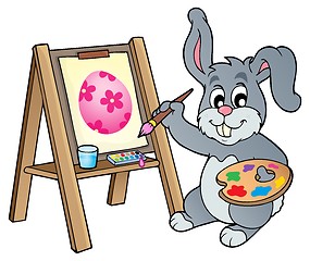 Image showing Easter bunny painter theme 1