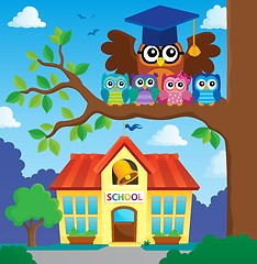 Image showing Owl teacher and owlets theme image 6