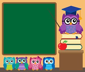 Image showing Owl teacher and owlets theme image 1